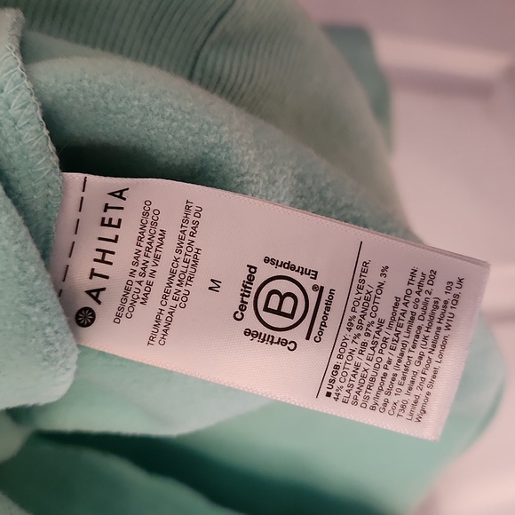 Athleta Triumph Crewneck Sweatshirt M - Wintergreen Mint - Picture 7 of 7